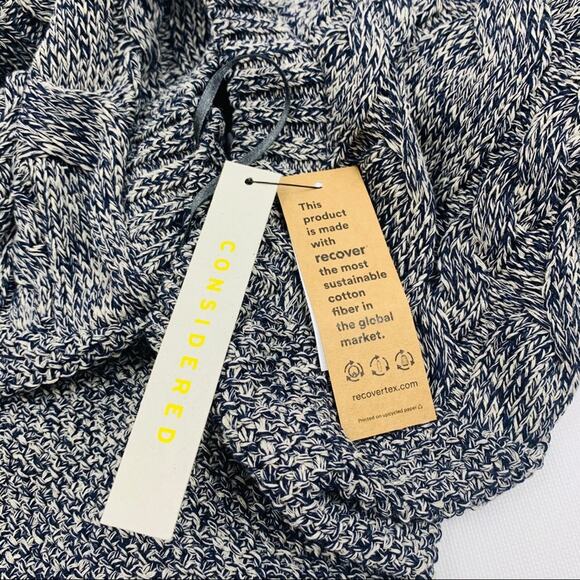 Topshop Navy Blue Crop Chunky Cable Knit Sweater - Picture 11 of 12